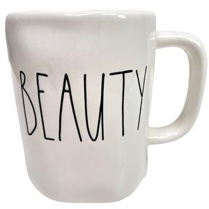 Rae Dunn “BEAUTY” Mug‎ Coffee Cup White & Black -189-